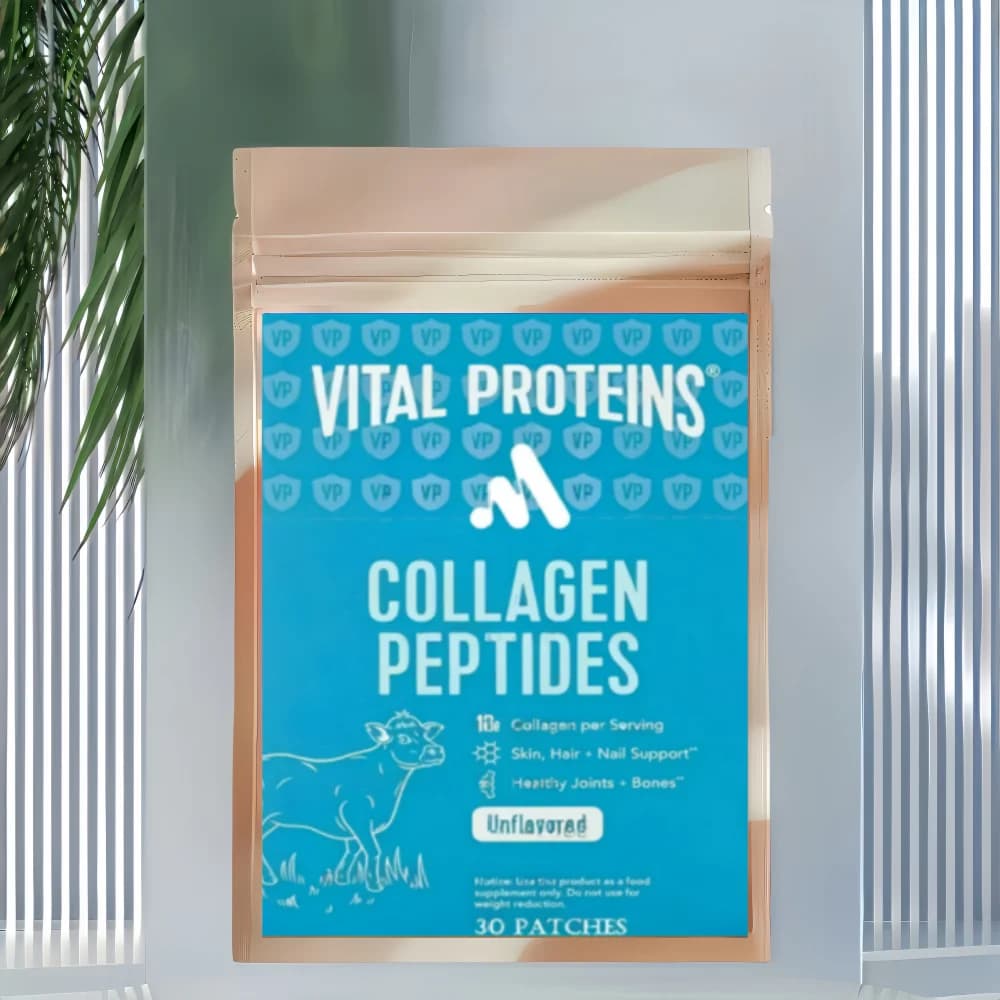 Vital PROTEINS Peptidi di collagene Tipi I, II, III, V, X 5.000 mcg Patch Antietà Pelle Cerotti Transdermici 30 Cerotti