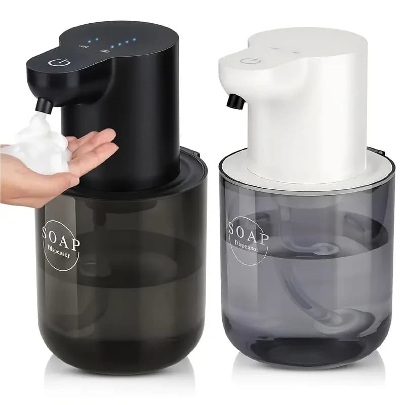 Dispenser automatico di sapone ad rilevamento automatico a induzione a infrarossi da appoggio o montato a parete in schiuma/gel regolabile a 4 livelli senza contatto da 400 ml