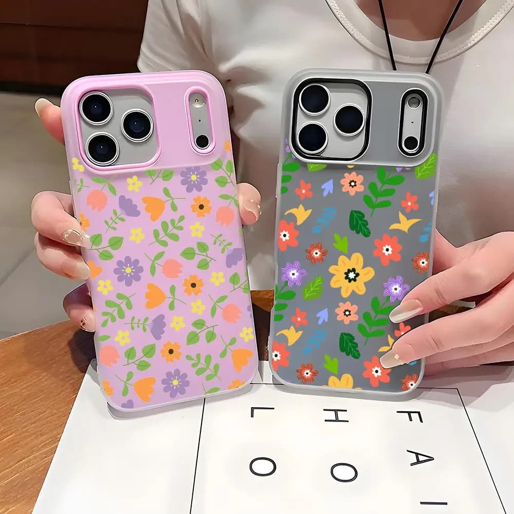 Custodia per telefono con motivo floreale a cartoni animati, trasparente in gel, per iPhone 11-17 Pro Max Plus Mini, cover protettiva antiurto in TPU