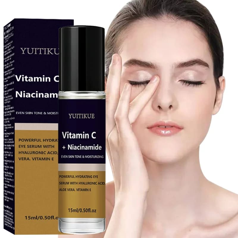 YUITIKUE Siero per Occhi con Vitamina C e Niacinamide | Tono uniforme della pelle e idratazione con acido ialuronico 15ml