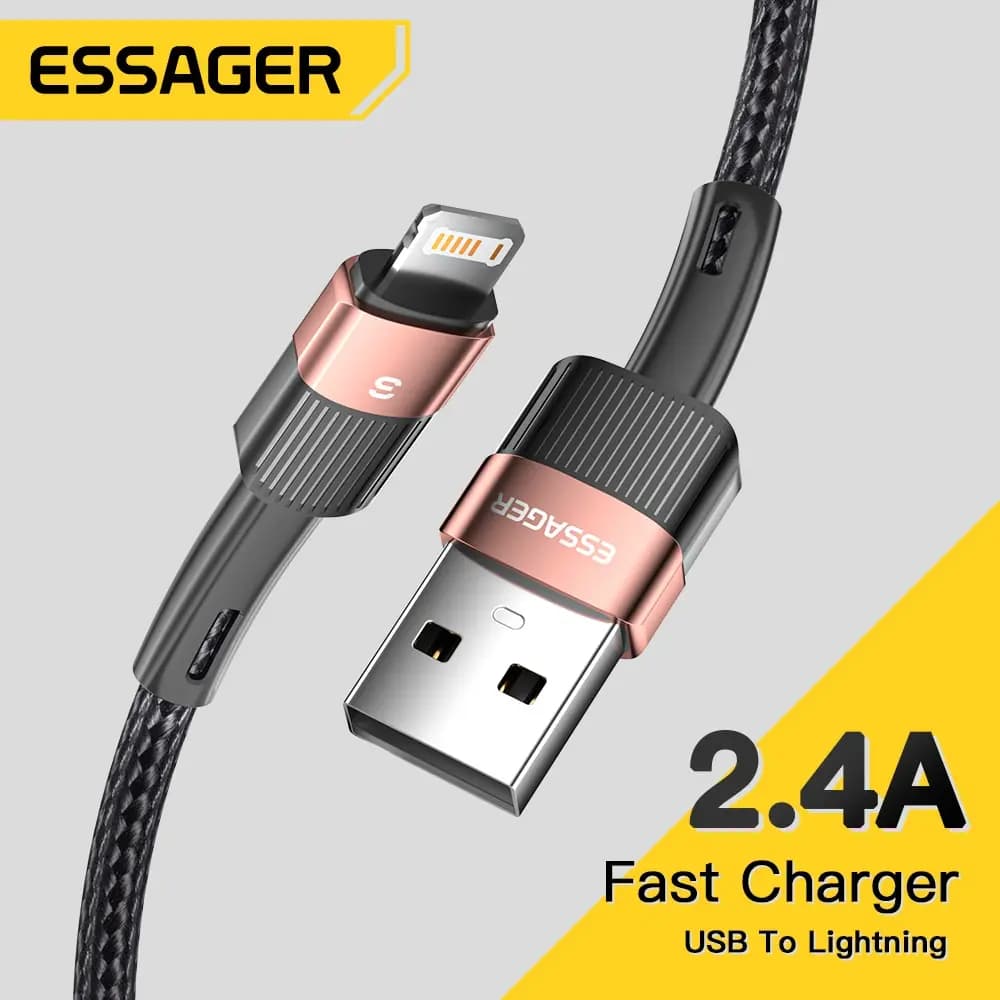 Essager quick charging for USB cable iPhone 11 12 13 Pro Max Mini Xs Xr X SE 8 7 6 Plus 6s 5 5s 2.4A charging cable iPhone