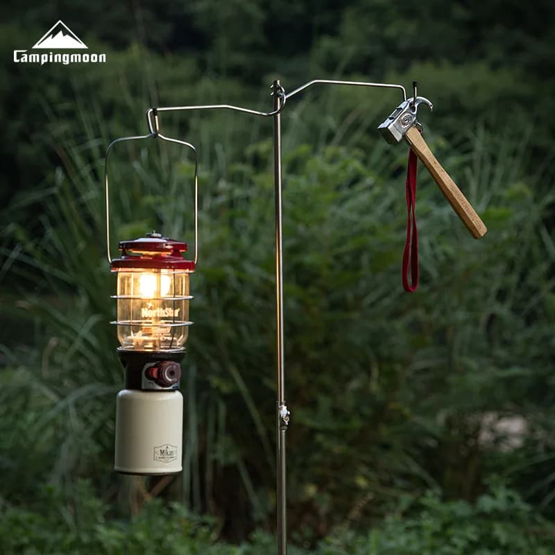 Supporto per Lampada da Esterno CAMPINGMOON D-240, Porta Illuminazione Portatile con Regolazione a Tre Livelli, Include Treppiede D-243