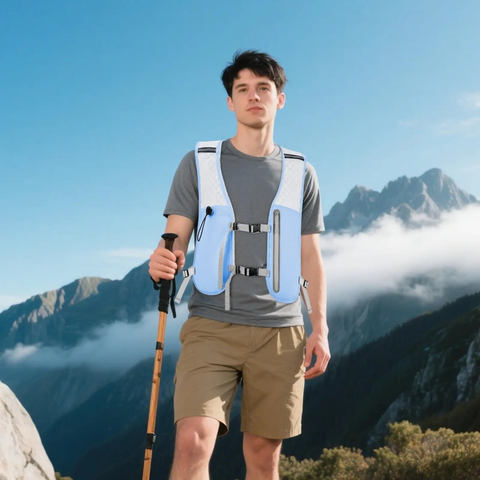 Running vest for hydration Running water backpack with adjustable shoulder strap Light phone bag for men's excursions