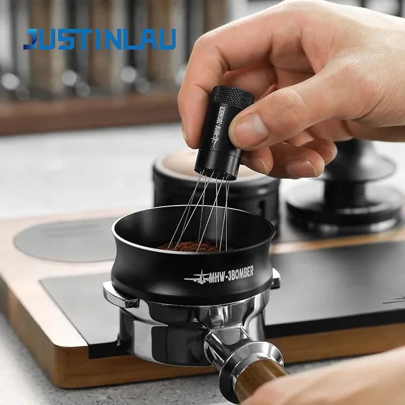 JUSTINLAU 1 Piece 51/54/58mm Coffee Machine Handle Powder Ring Magnetic Suction Powder Ring Anti Fly Powder Cloth Powder Ring