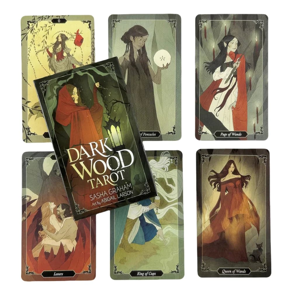 Carte dei Tarocchi in Legno Scuro, Mazzo Oracolo da 78 Carte, Edizione Inglese per Divinazione e Giochi da Tavolo