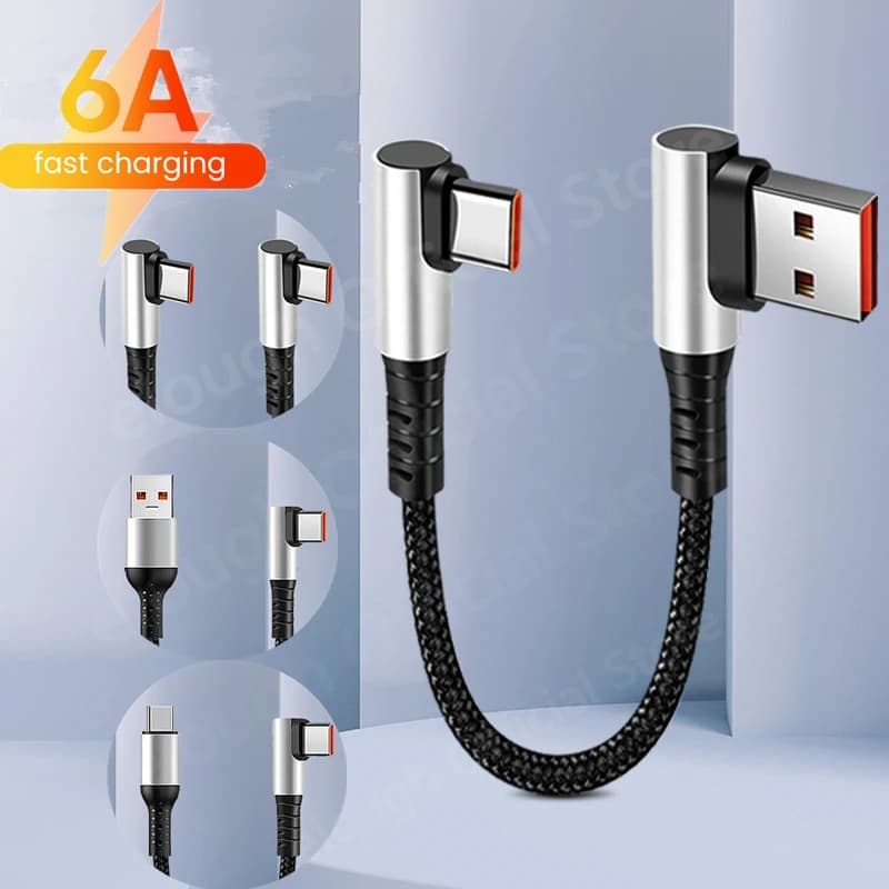 Elough 0.25/0.5M 6A Cavo USB Tipo C Cavo di ricarica veloce Cavo dati Cavo Power Bank per iPhone 15 IPad C a C cavo usb tipo c