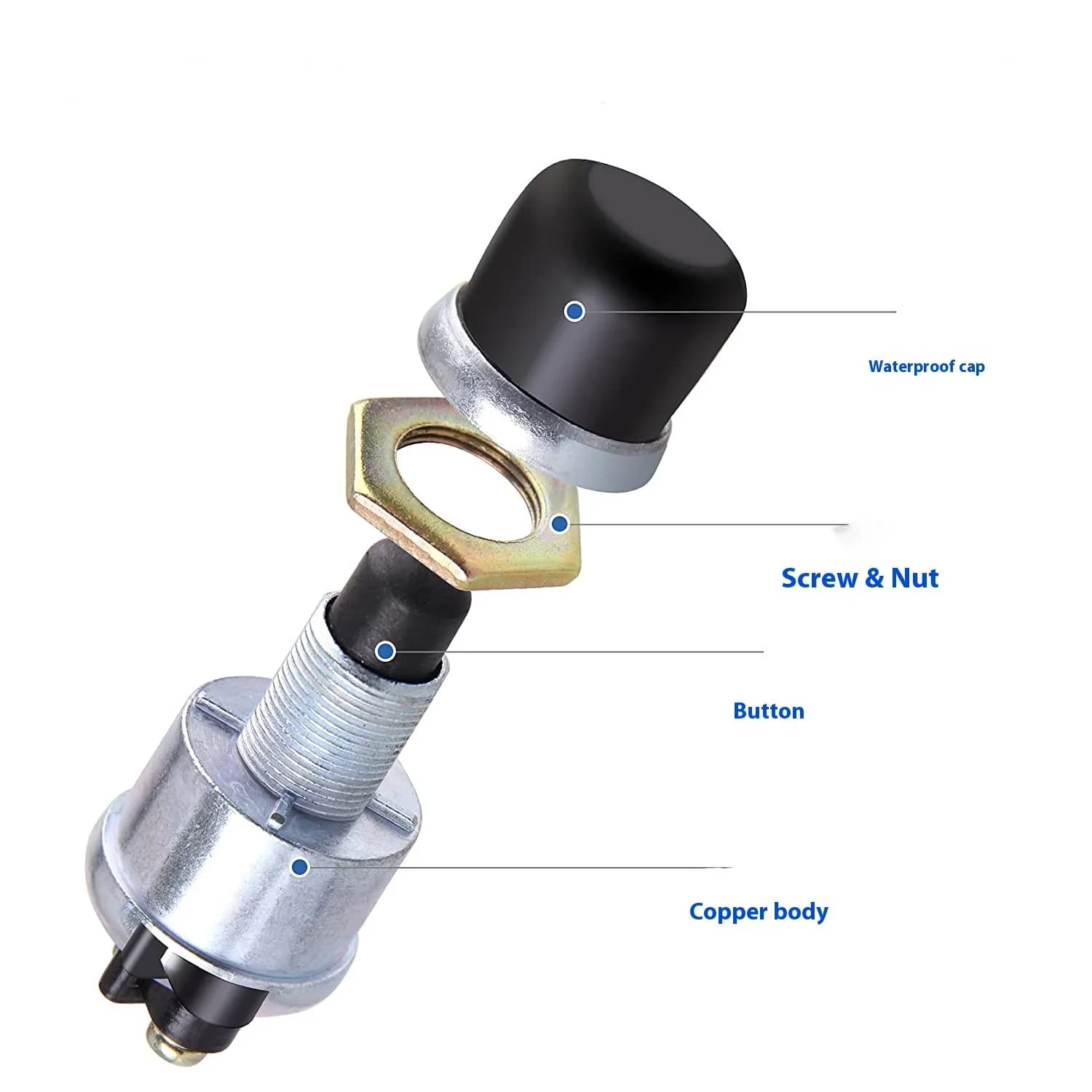 60A 12V Antifurto Pulsante di accensione automatica Avviamento Accessori per auto Novità Interruttore a sfera Camion Impermeabile Corno Avviamento Motore Push