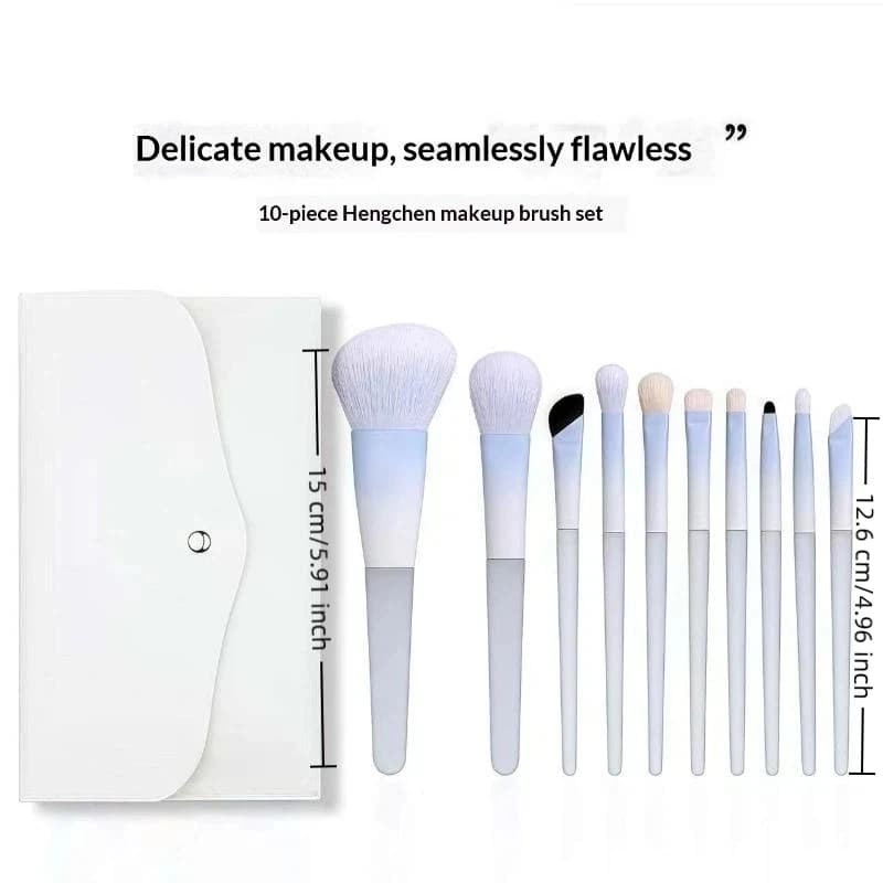 10pcs/lot Makeup Brush Set Eyeshadow Loose Powder Brush Travel Portable Soft Hair Professional Makeup Tools Women Cosmetic Brush