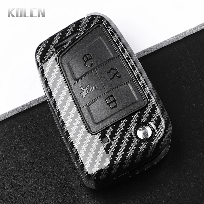 ABS Carbon Fiber Style Car Key Case Cover For VW Volkswagen Golf 7 MK7 Tiguan MK2 For Seat Ateca Leon FR Ibiza For Skoda Octavia