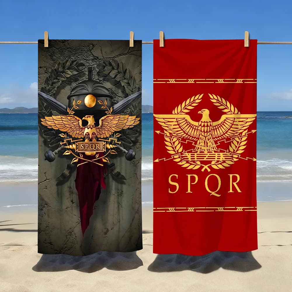 Asciugamano SPQR Sportivo ad Asciugatura Rapida, per Viaggi e Campeggio, Antiscivolo, Morbido, Leggero, Grande Asciugamano da Spiaggia