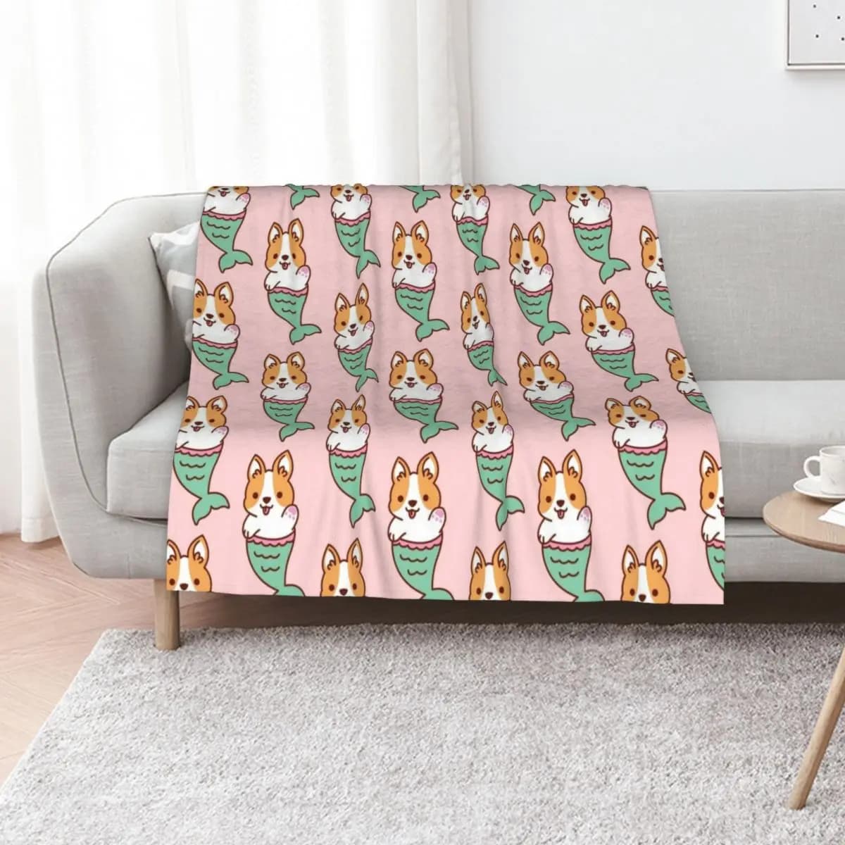 Mermaid Corgi - Cute Corgi - Cute Mermaid - Cute Dog Throw Blanket Comforter Hairys Soft Bed Fashionable Heavy Blankets