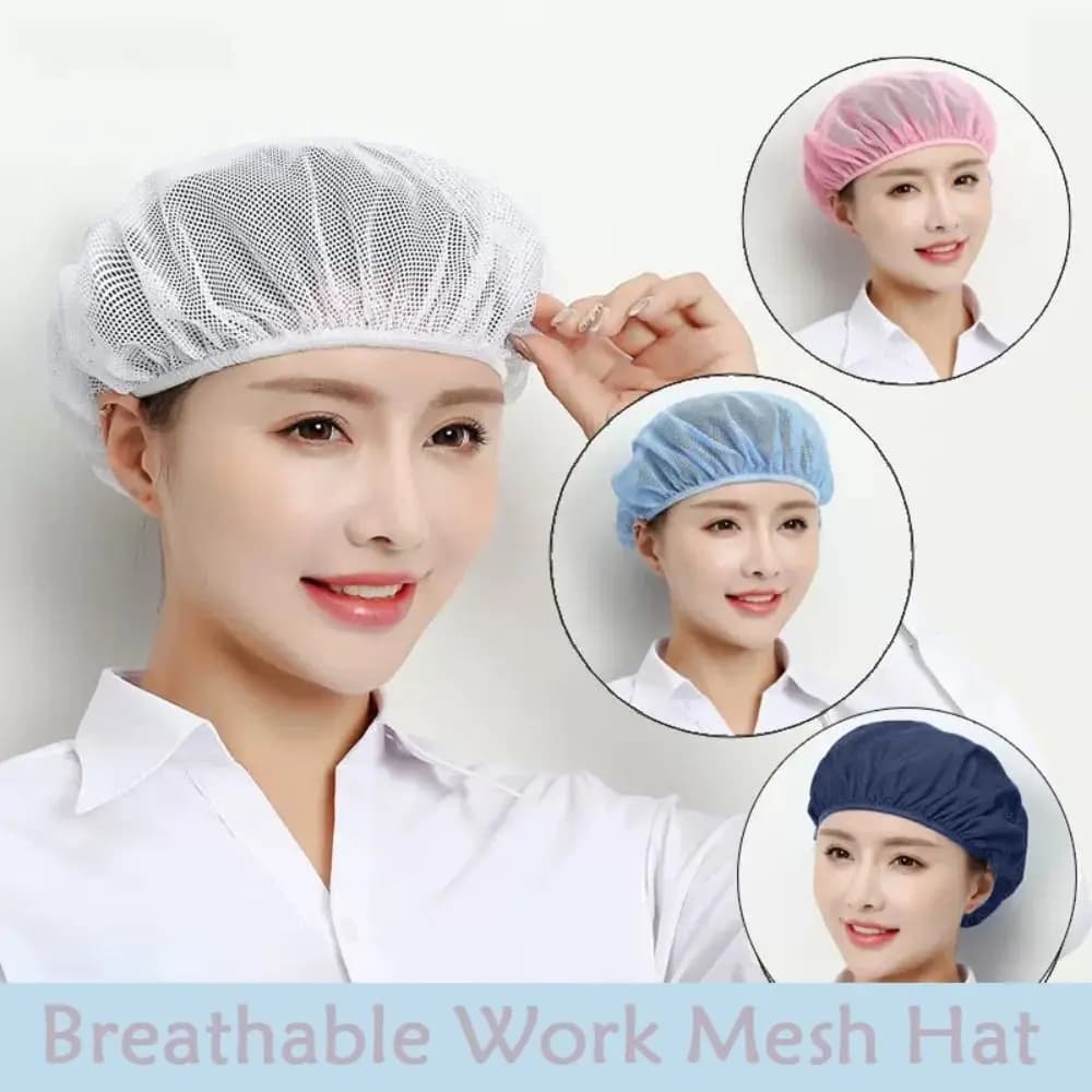 Cappello da lavoro in rete sanitaria abbigliamento da lavoro all'ingrosso cappello da cuoco traspirante reti per capelli cucinare berretto igienico Hotel ristoranti Cap
