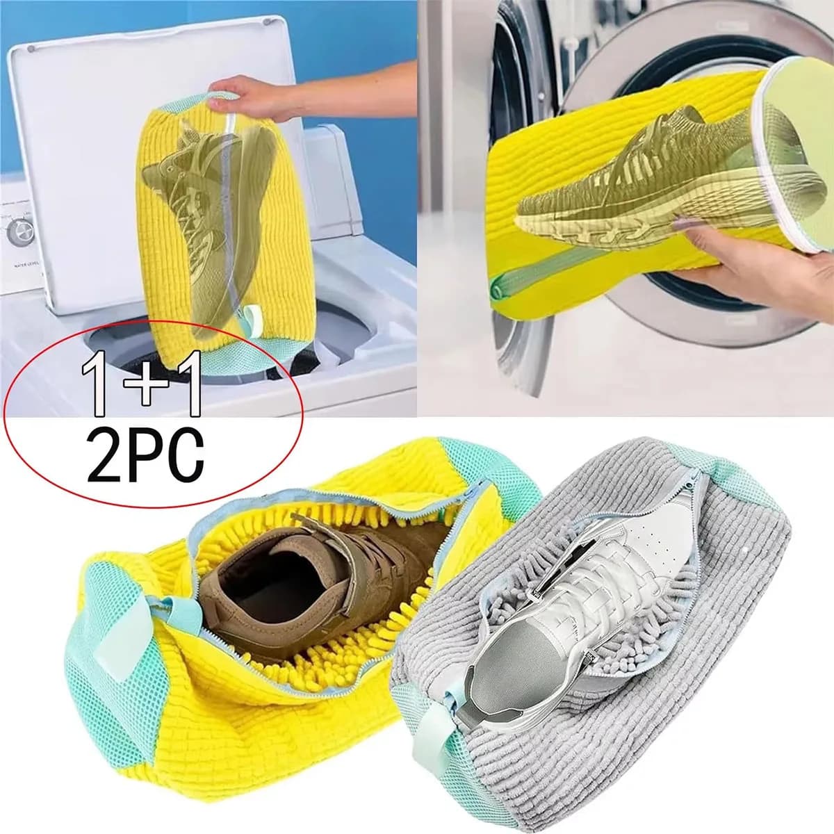 1/2 pcs protection for washing shoes soft polyester washing shoes laundry bag suitable for drying machine bags