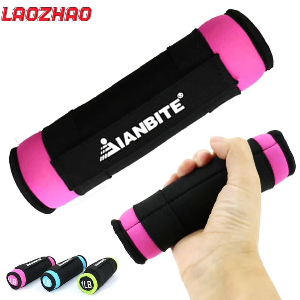 1 paio di pesi a mano regolabili 1LB 2LB 3LB per donna uomo manubri in neoprene morbido con cinturino per allenamento a piedi, palestra a casa fitness
