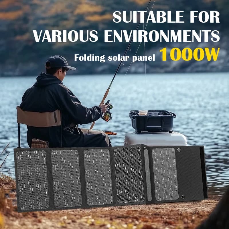 1000W Foldable Solar Panel USB/DC Output - High-Efficiency Portable Solar Charger for Camping Hiking RV Travel Outdoor Off-Grid
