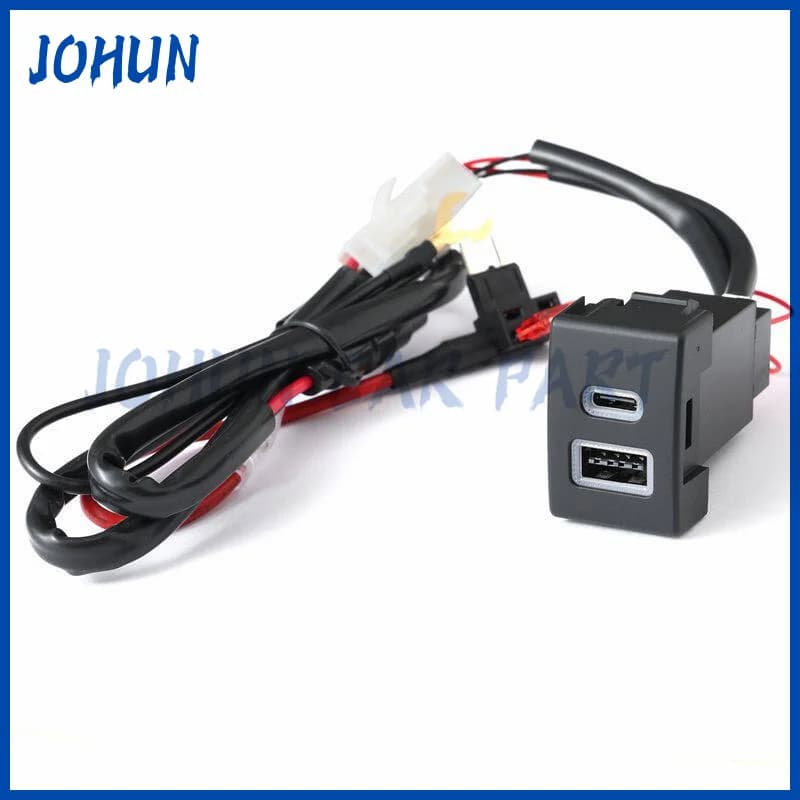 Luce LED Rossa 12V per Auto, Caricatore USB QC3.0 Type-C PD con Doppia Interfaccia, Adattatore di Ricarica per Telefono per Suzuki Jimny 2007-2015