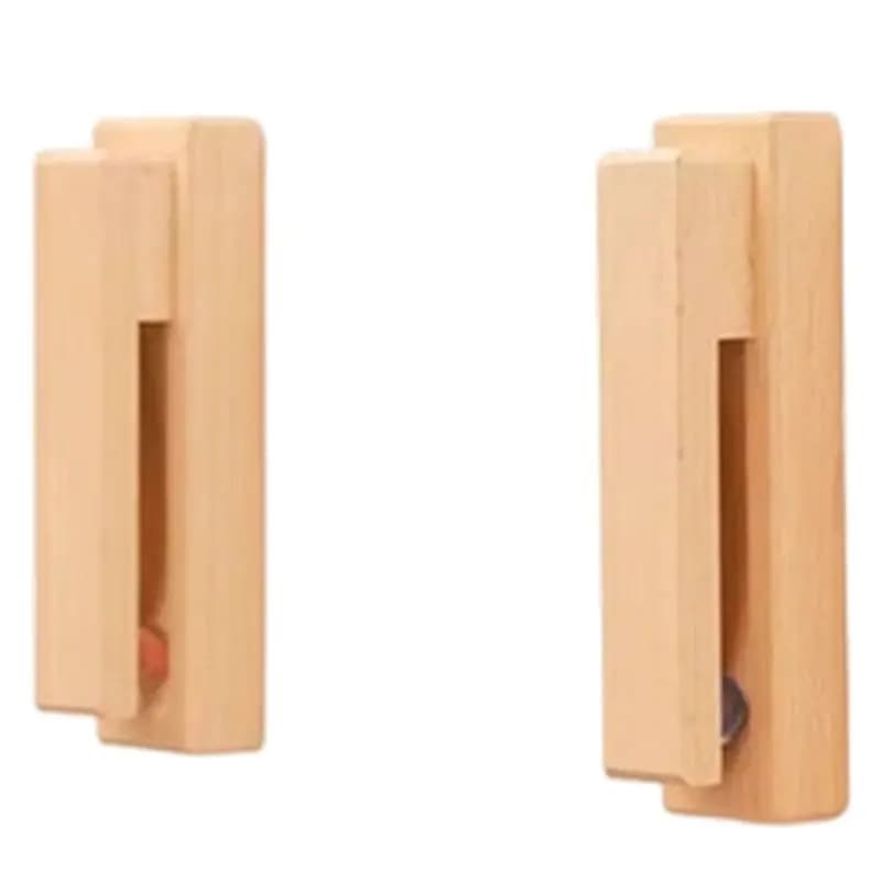 A02F-No-Drill For Towel Rack Hooks- Solid Wood Design, 2-Pack Adhesive Bathroom Organizer For Towels, Robes