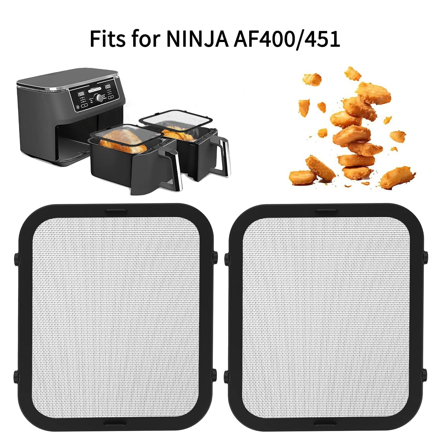 Paraspruzzi per friggitrice ad aria in metallo per modelli NINJA AF400 AF451 Adsorbimento magnetico La griglia metallica impedisce gli spruzzi d'olio protegge la rete