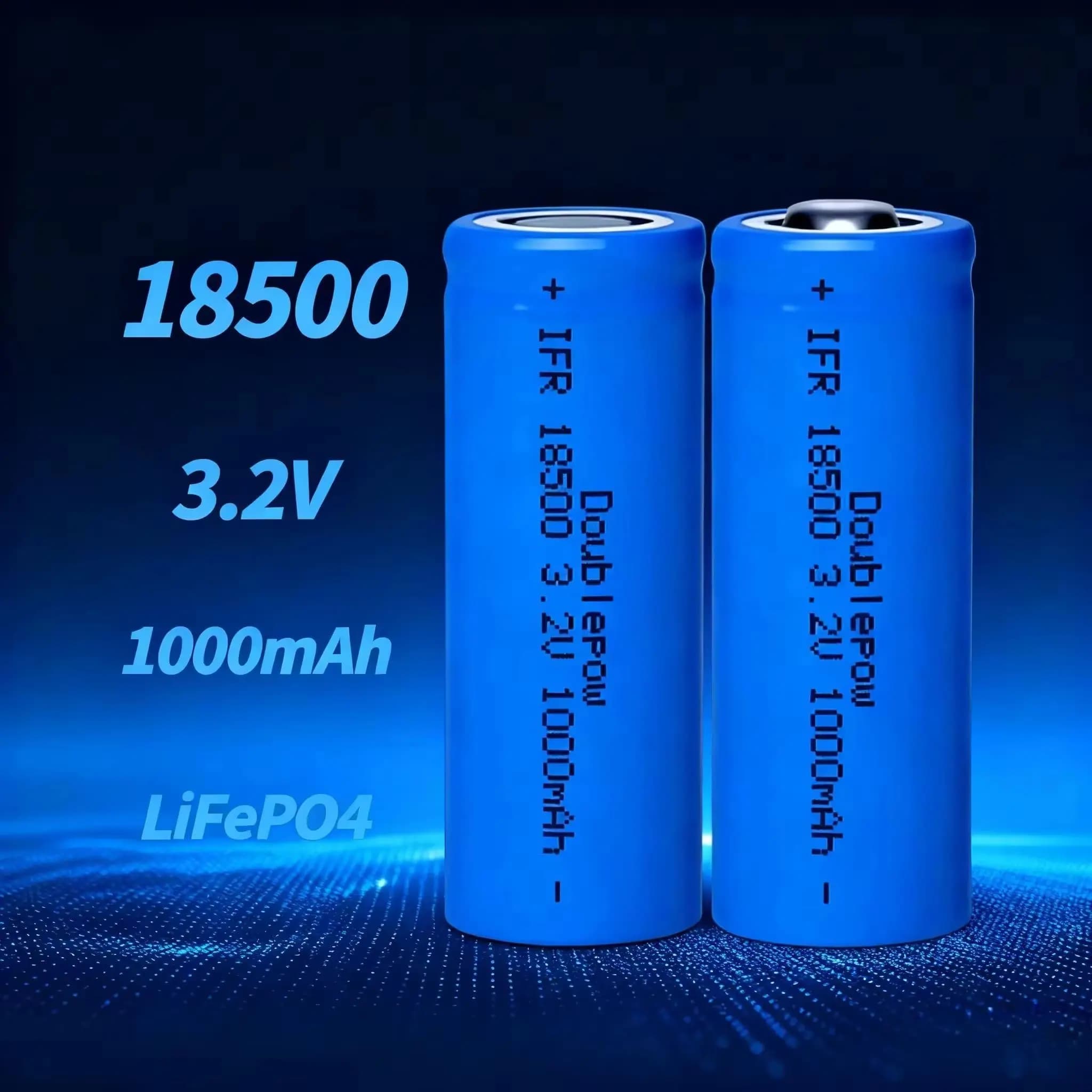 Batteria LiFePO4 18500 3.2V 1000mAh con Caricabatterie per Torcia, Spazzolino Elettrico, Radio, Power Bank, Frullatore, Lampada da Tavolo