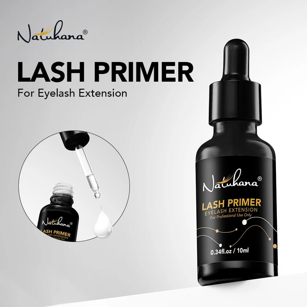 NATUHANA Premium Necklace for Eyelash Extensions Primer 10ml Long-Term Fixing Agent for Professional Makeup Tool for Eyelash Application