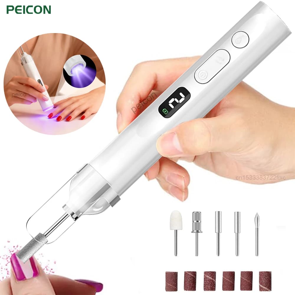 Lucidatrice per unghie portatile Levigatrice per unghie elettrica ricaricabile USB Levigatrice professionale per unghie Lucidatura Rimozione della pelle morta