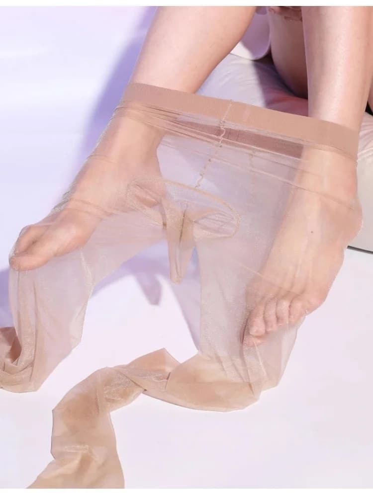 Collant anti-gancio da uomo ultrasottile di grandi dimensioni calze nere setose sexy set tentazione invisibile 1D