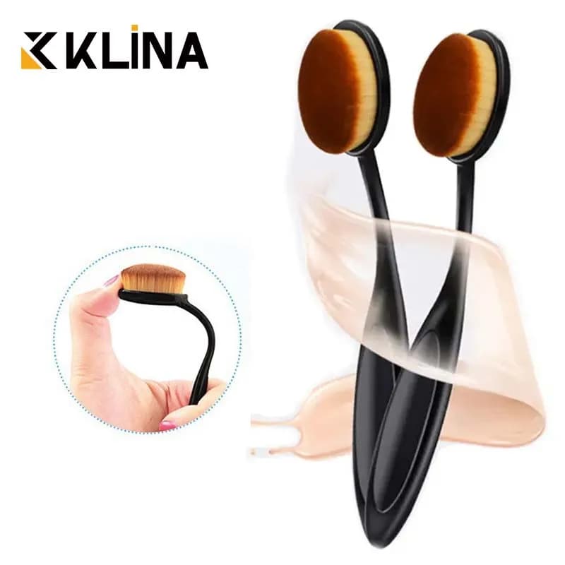 2PCS Large Foundation Brush Toothbrush Shape Makeup Make Up Tool Get Fast Even Application of Creams and Powders Cosmetic