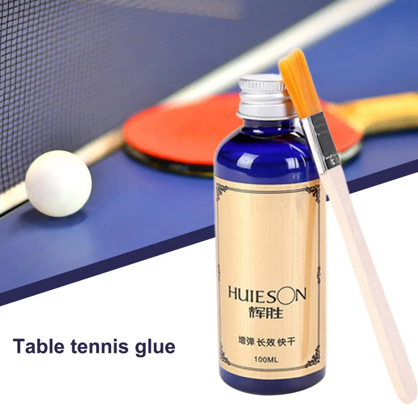 Colla Liquida Professionale Supers Glue da 100ml con Pennello per Racchette da Ping Pong e Gomme da Tennis da Tavolo