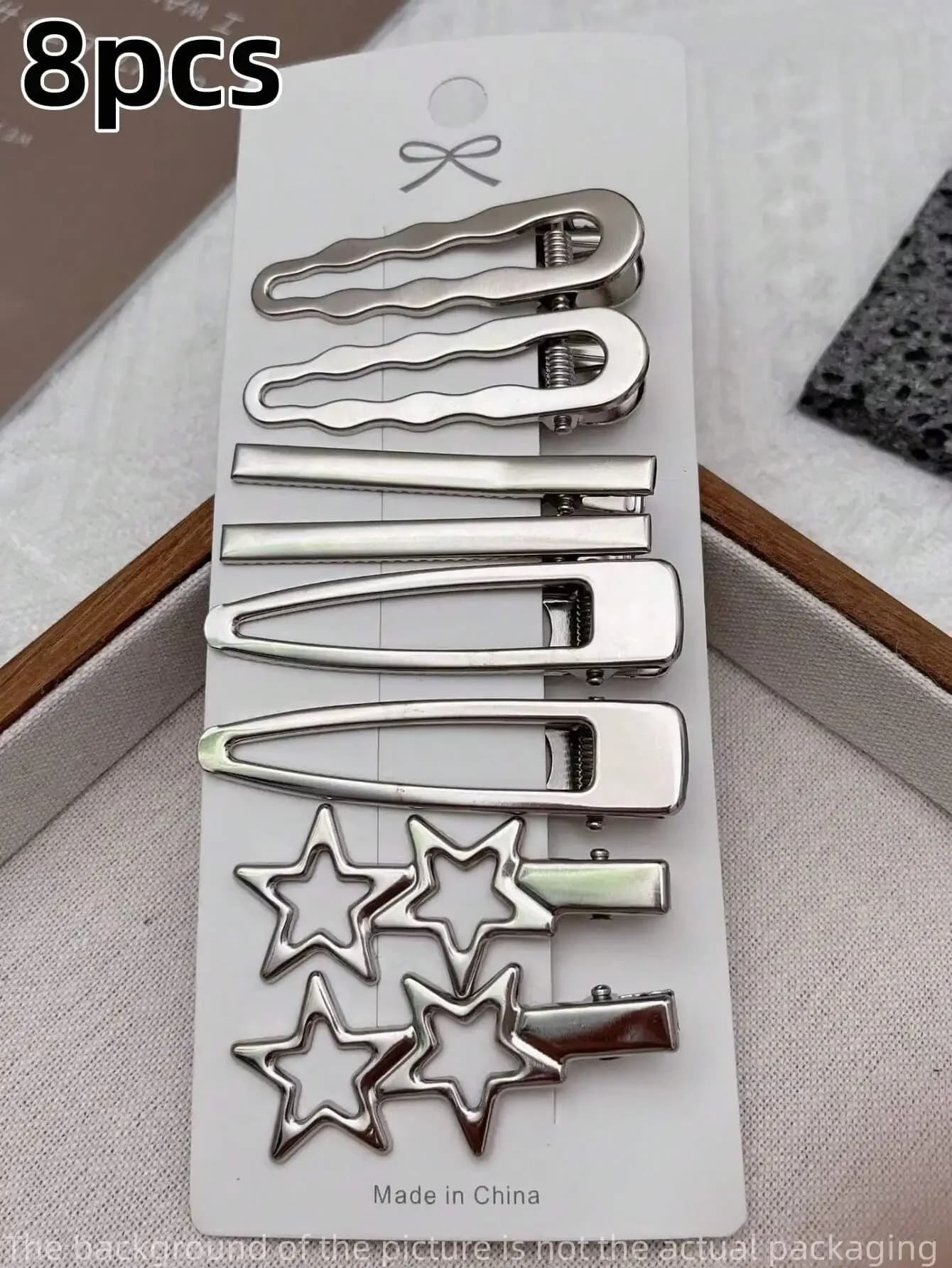 8 fermagli per capelli da donna, minimalisti e versatili, per uso quotidiano, fermagli a forma di stella, onda, dritti