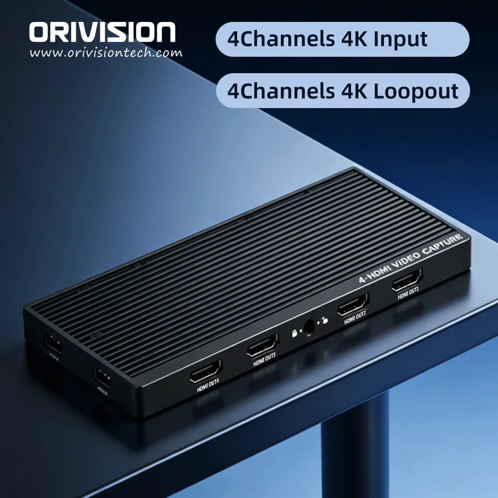 Scheda di acquisizione video HDMI UVC 4CH 4K USB3.0 USB2.0 per streaming live su OBS, VLC, Xbox, PS4