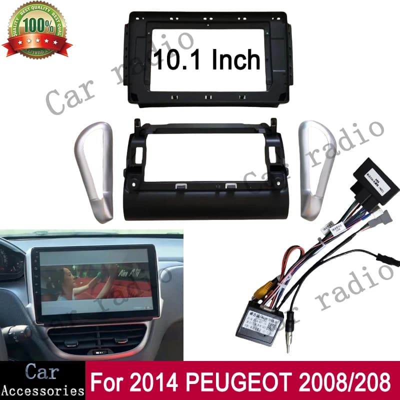 10.1 pollici Per 2014 PEUGEOT 2008/208 Telaio Autoradio Android Stereo Lettore Telaio Unità Principale Fascia Pannello Cruscotto Copertura involucro