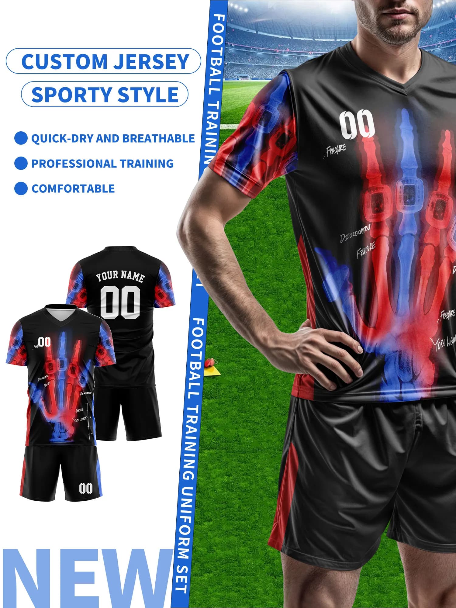 Custom football shirt, custom football t-shirt with name and number, football shirt for team, football shirt
