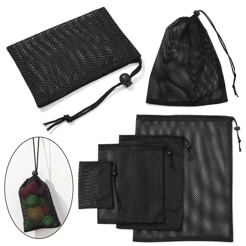 Durable Home Multi Purpose Laundry Bag Storage Bag Mesh Drawstring Bag Stuff Sack