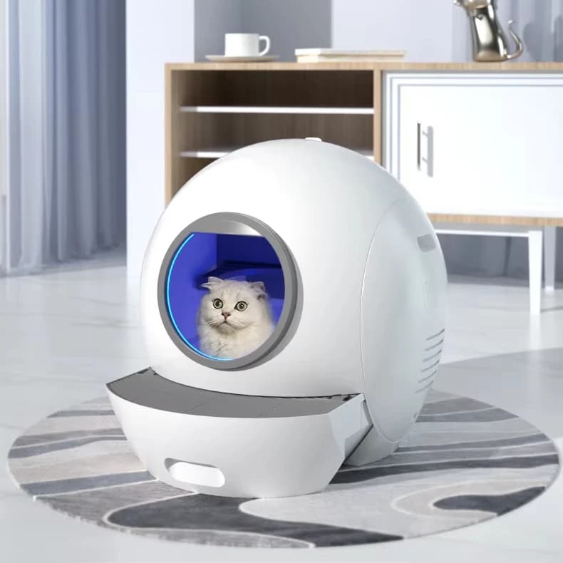 Lettiera Elettrica Intelligente per Gatti con Autopulizia, Wi-Fi e Tecnologia Avanzata, 12V DC, Grande Formato, Vendita all'Ingrosso