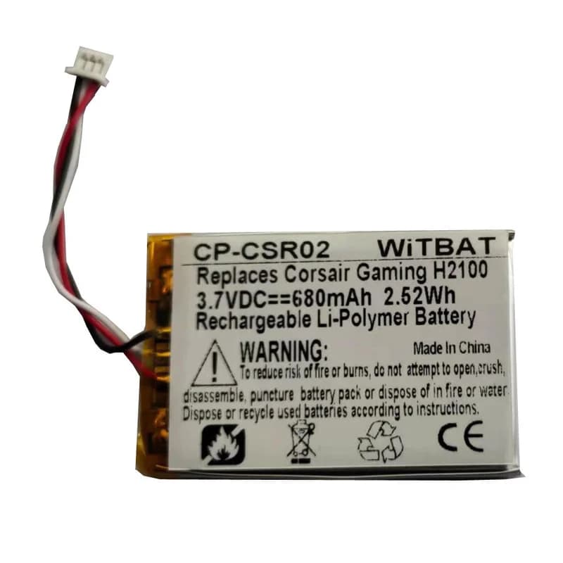 680 mAh 2.52 Wh Wireless Headphone Battery Corsair Gaming H2100 CA- 9011127 -EU