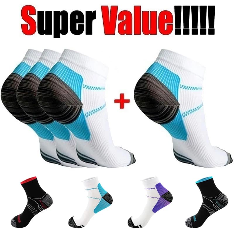 Calze a compressione sportive traspiranti per uomo e donna, supporto per caviglia, ideali per la corsa