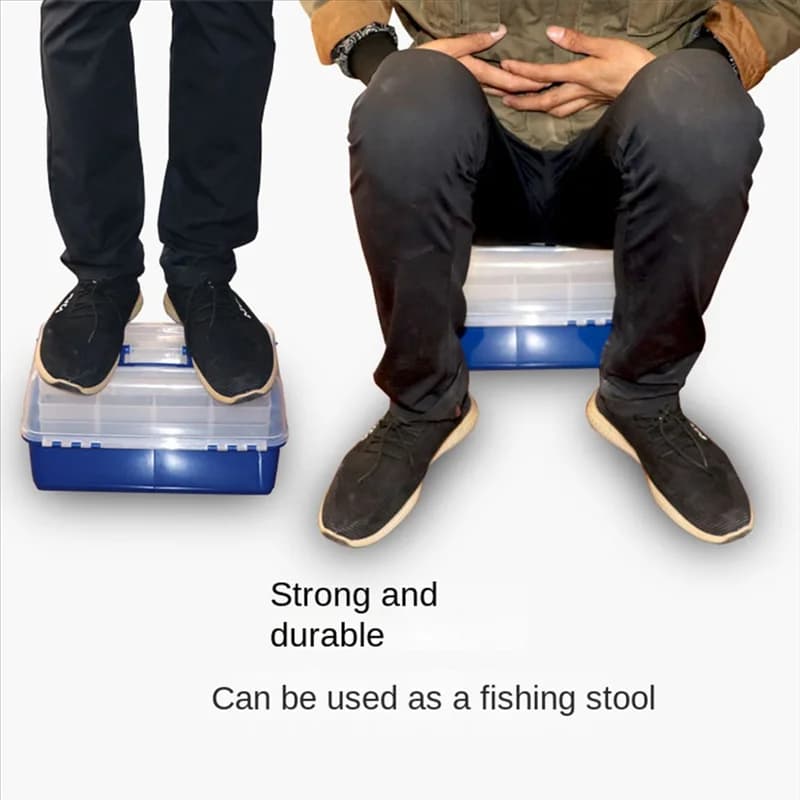 Fishing box with transparent plastic bait Foldable fishing gear box with 3 + 1 layer