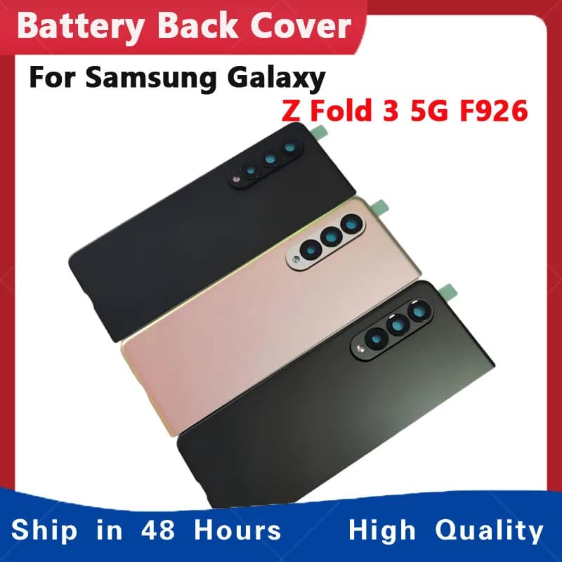 New Back Housing Battery Cover Glass Door With Camera Bezel Lens Replacement For Samsung Galaxy Z Fold 3 F926 U N B/DS W