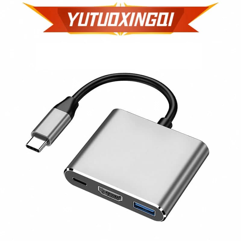 HUB USB Type C 4K 3 IN 1 Converter from USB C to USB3.0 PD Fast charging Splitter compatible with HDMI Smart Ypec C Adapter