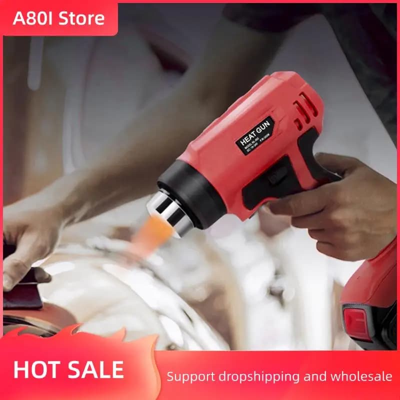 Strumento di calore elettrico A80I con pistola ad aria calda portatile senza fili con avvolgimento termorestringente a 4 ugelli adatta per batteria 18V 20V