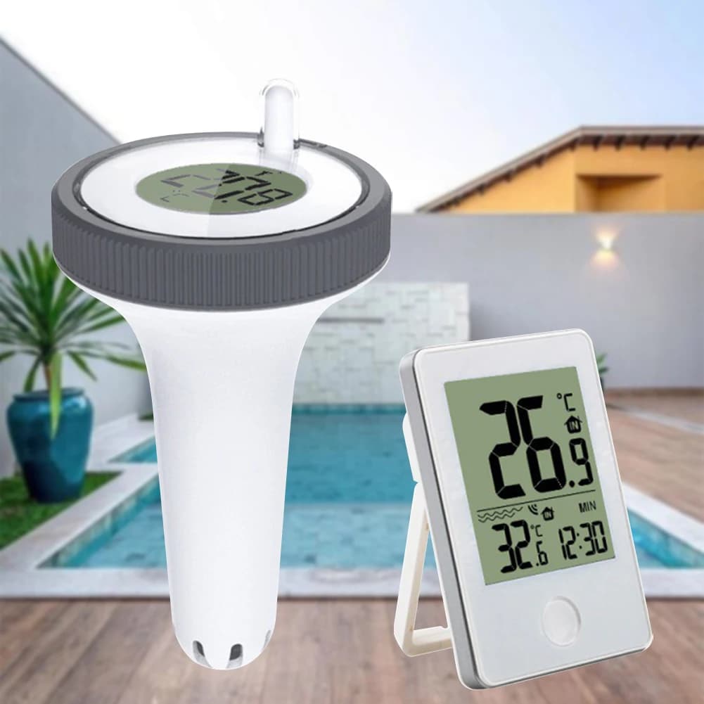 Wireless Digital Pool Thermometer IPX8 Waterproof Swimming Pool Thermometer Water Temp Gauge for Swimming Pool Bathtub Hot Tub