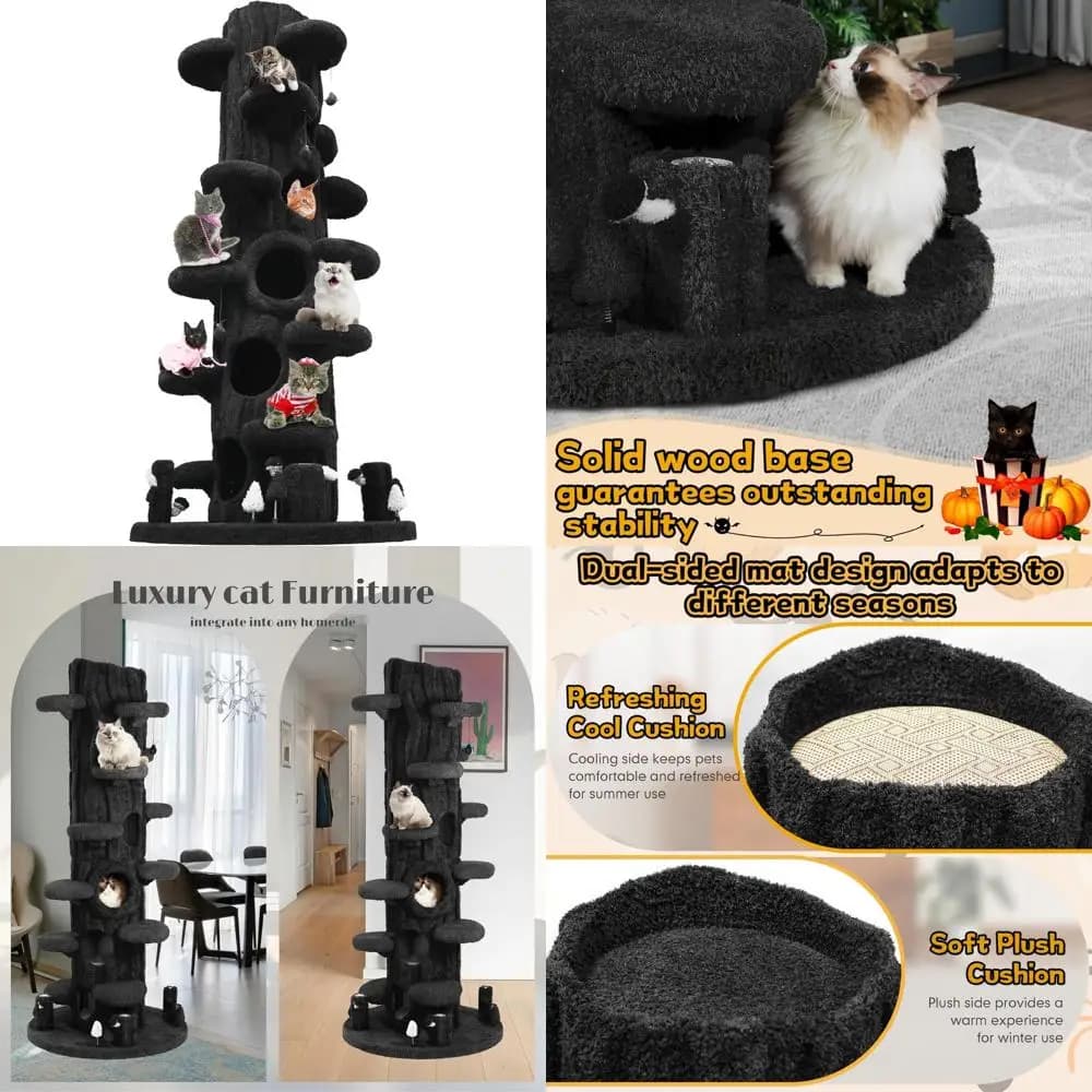 gigante casa per gatti da arrampicata multilivello in peluche da 88,6 pollici con torre alta all-in-one e tiragraffi