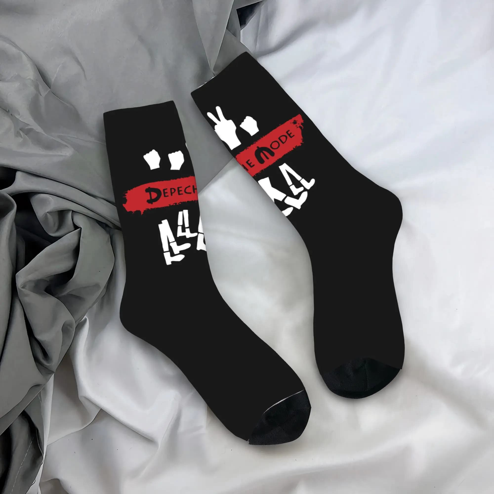 Calzini Personalizzati con Stampa Kawaii Depeche Cool Mode Electronic Rock per Uomo e Donna, Elasticizzati per Estate, Autunno e Inverno