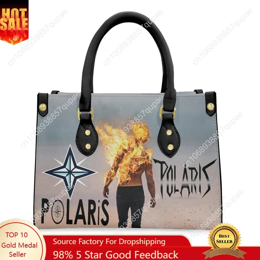 Polaris Australian band Tote Bag Women's bag with custom text Image PU leather bag Gift bags for business shopping