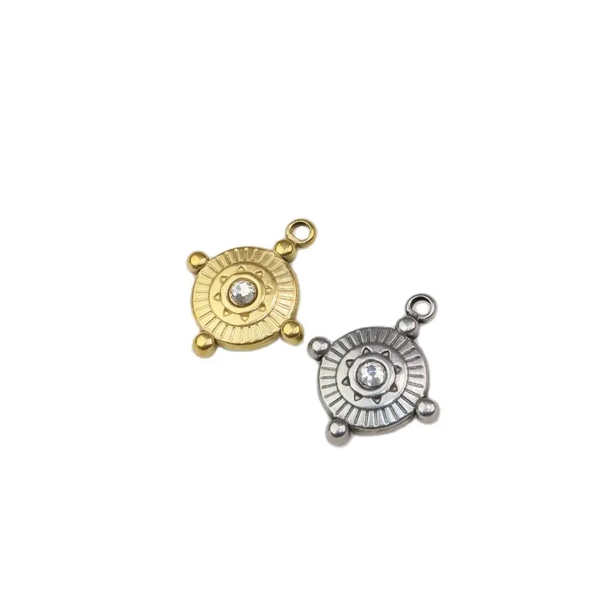 5pcs Wholesale High Quality Stainless Steel Vacuum Plated Flower Charms Pendant DIY Necklace Earrings Bracelets Unfading