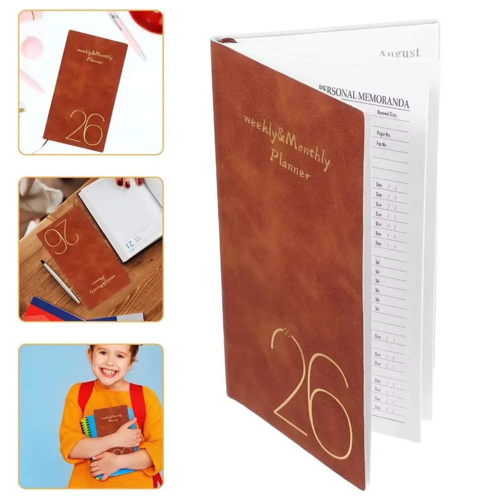 365 giorni A6 Planner Notebook Efficienza Agenda giornaliera Promemoria Agenda inglese Libro Lista delle cose da fare Blocco note colorato per agenda