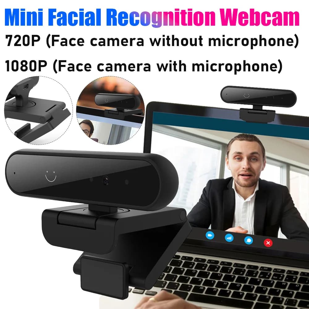 Identification Login Web Camera 1MP 720P/2MP 1080P for Windows Hello USB Computer Webcam Built-in Microphone Computer Web Camera