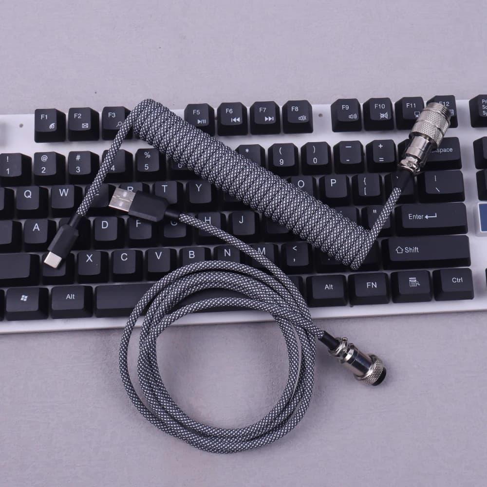 Cavo a spirale per tastiera USB Type-C, cavo per tastiera meccanica a doppia guaina per tastiera da gaming