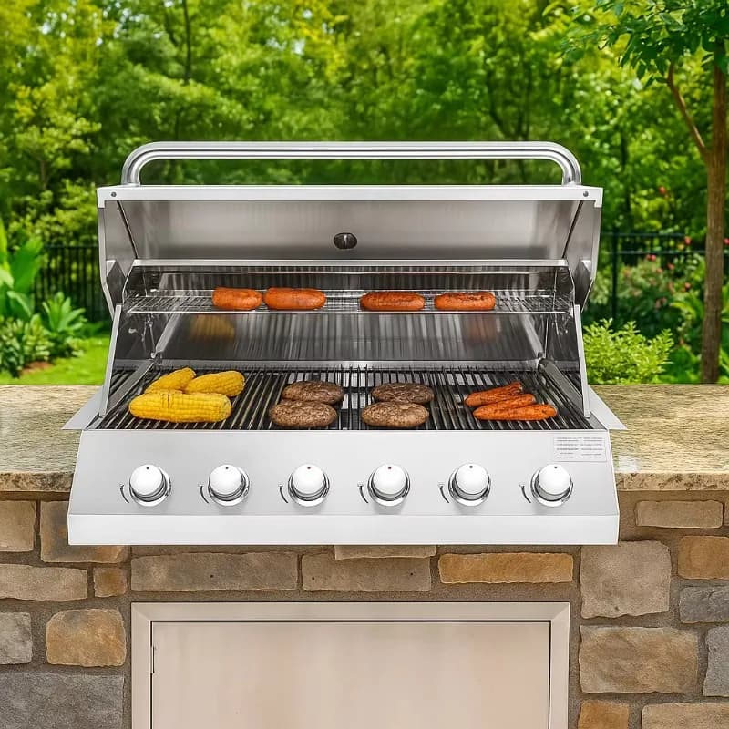 Griglia a Gas da Esterno Moderna e Premium per Casa e Cucina all'Aperto, Ideale per Zone Tifosi di Calcio