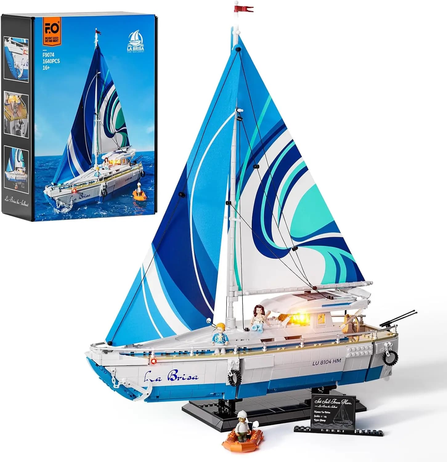 Set di navi da costruzione per barche a vela La Brisa - Set espositore da collezione City Yacht da 1640 pezzi per adulti e amanti della tecnica